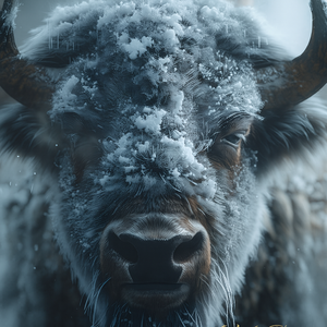 Frosted buffalo closeup